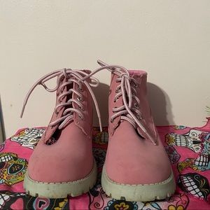 Pink White Mountain Hiking Boots